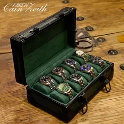 Scatola portaoggetti per orologi in metallo di lusso Custodia in pelle Scatole per orologi meccaniche Organizzatore per uomo Cuscino da viaggio Scatola per orologiaio Idee regalo