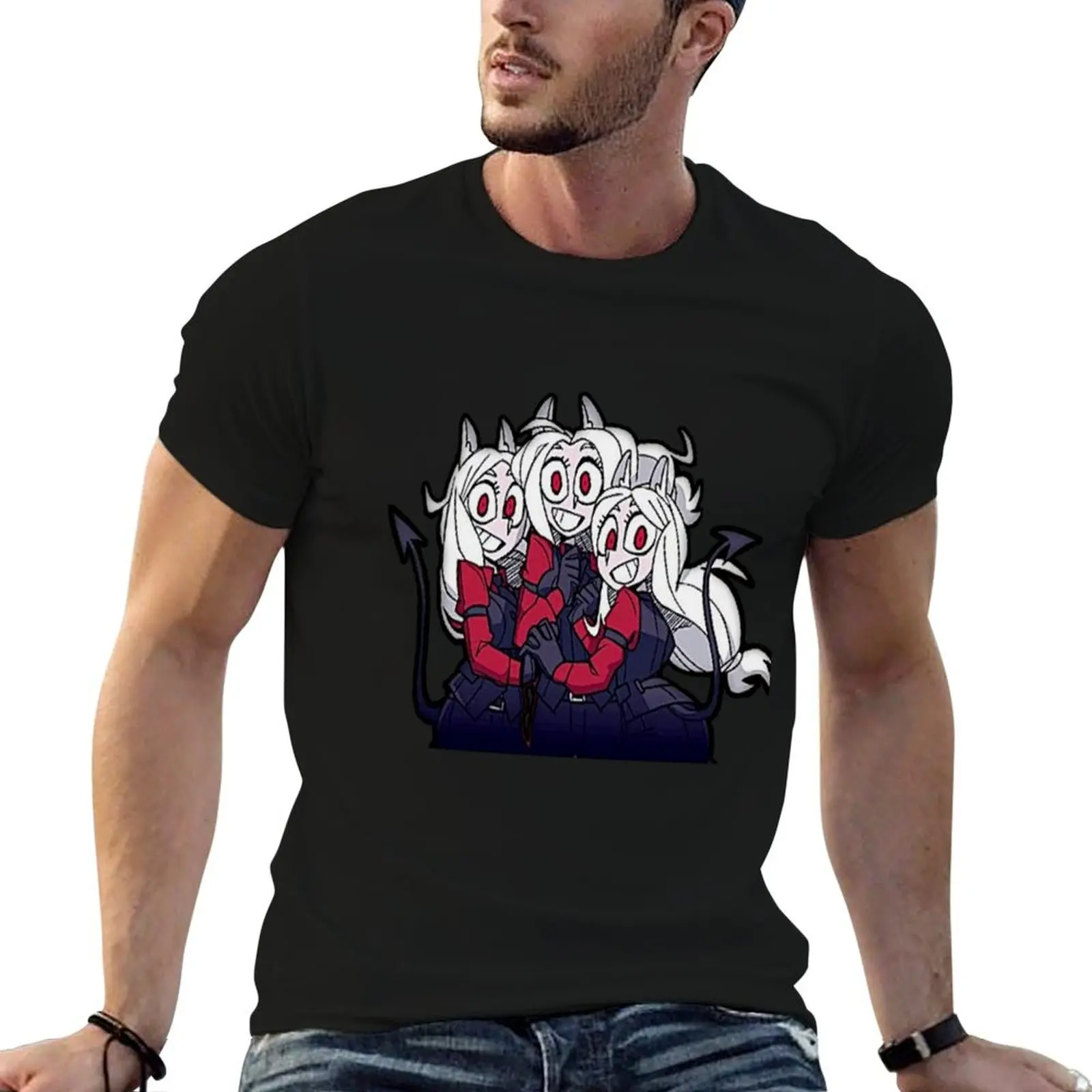 

Helltaker Cerberus The Triple Demon T-Shirt t shirt man plain man t shirt designer T-Shirt