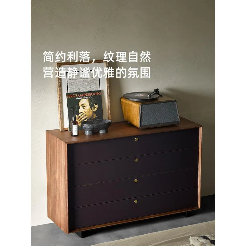 Solid wood four-chest cabinet birch free installation bedroom storage cabinet Italian simple new entrance cabinet