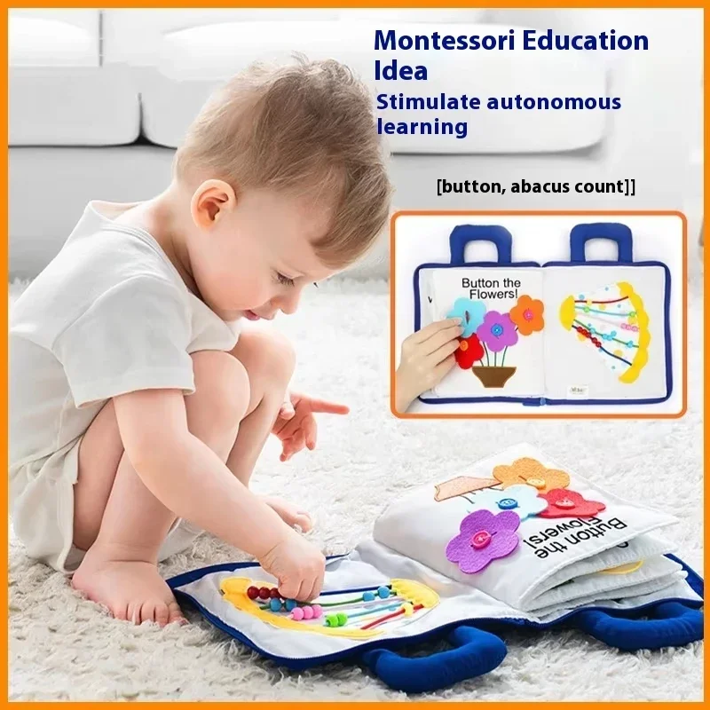 Montessori brinquedos não tóxicos do bebê 0-3year livros de pano de atividade macia educação precoce brinquedos crianças criança aprendizagem livro de história sensorial