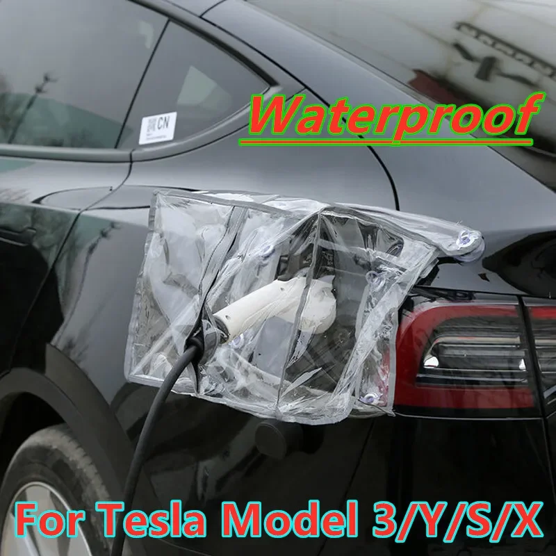Waterproof Car Charger Port Rain Cover Dust Snow Protector For Tesla Model 3/Y