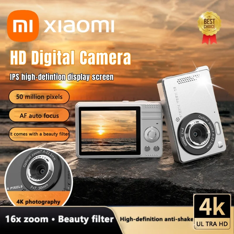 

Xiaomi 4K Digital Camera 50MP 16X Mini Camera Outdoor Anti-Shake Digital Video Camera Flash Video Recorder Small Video Camera