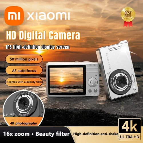 Cámara Digital Xiaomi 4K, Mini cámara de 50MP 16X para exteriores, cámara de vídeo Digital antivibración, grabadora de vídeo Flash, cámara de vídeo pequeña