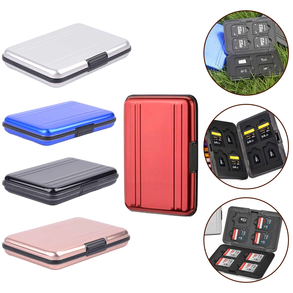 8 Slots Waterproof Card Case TF Micro Card Holder MicroCase Soft Foam Interior Memory Card Storage Box With Lanyard