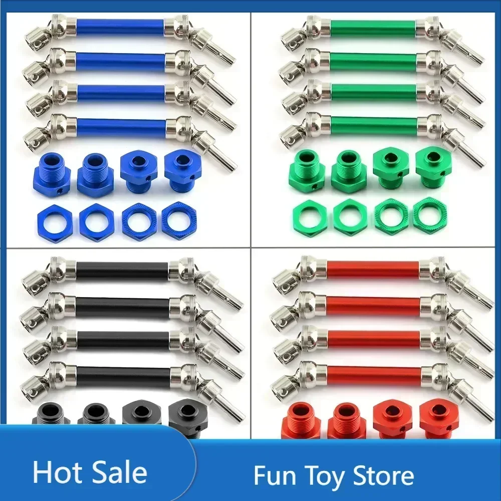 

4pcs Metal Front and Rear Drive Shaft CVD with Wheel Hex for 1/8 Arrma Typhon 4x4 3s Blx 1/8 Typhon 550 Mega 4x4 Upgrade Parts