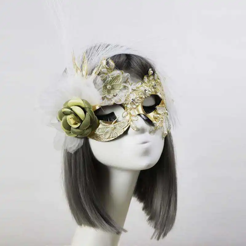 

Mask resin material gold lace feather decoration exquisite women's suitable for holiday dances adult evening retro parties props