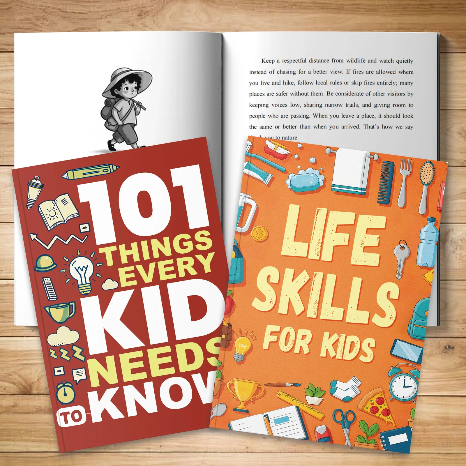 Ensemble de 2 livres sur les compétences de vie pour enfants, 101 choses que chaque enfant doit savoir + Compétences de vie pour enfants, Indépendance, Sécurité