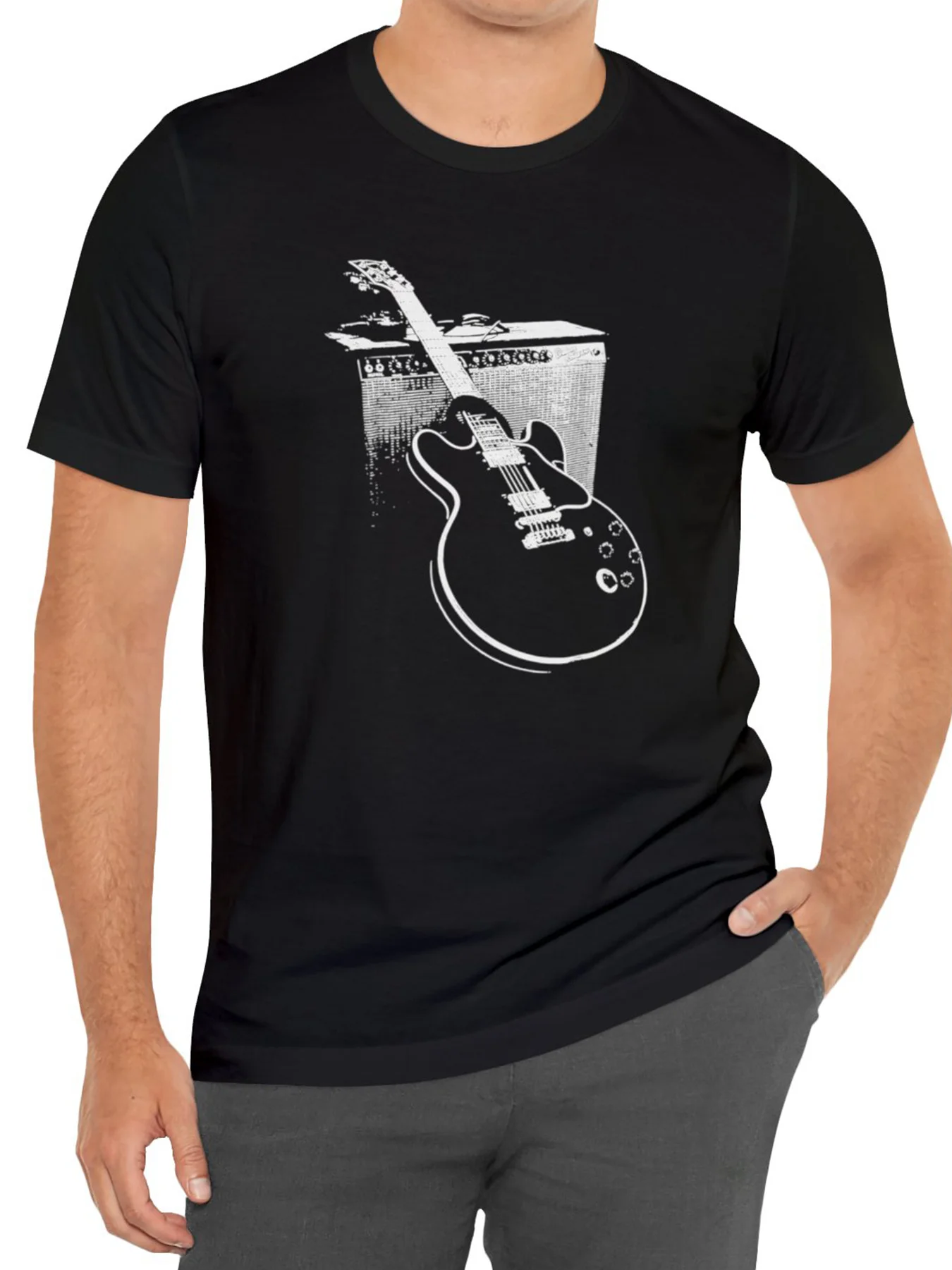 يتوهم الغيتار طباعة طاقم الرقبة تي شيرت للصيف الرجال لينة قصيرة الأكمام أعلى أنيق مريح المحملة لارتداء عارضة #2