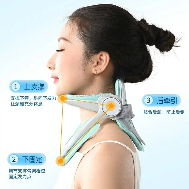 Neck brace for home use, non cervical traction, neck forward tilt correction device, anti bowing device, protective device