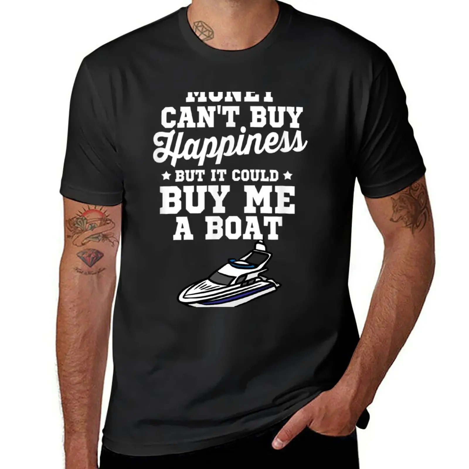 New Money Cant Buy Happiness But It Can Buy Me A Boat T-Shirt T-shirt short sweat shirt Blouse men clothings