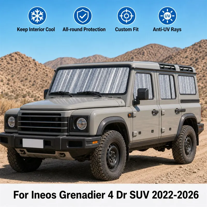 For Ineos Grenadier 4 Dr SUV 2022-2026 Full Set Car Window Sunshades UV Block Privacy Heat Insulated Foldable Car Curtain