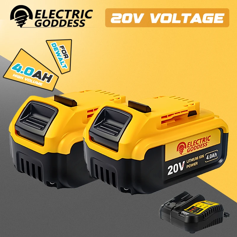 Electric Goddess Lithium Battery Compatible 20V 4.0ah Replacement For Dewalt Rechargeable Power Tool DCF850 DCF512