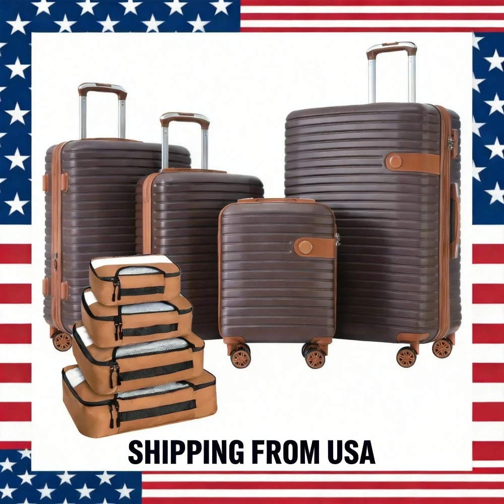 

4 Piece Luggage Set Suitcase Set,Hard Shell Lightweight Expandable Travel Luggage with 4 Packing Cubes, Men Women