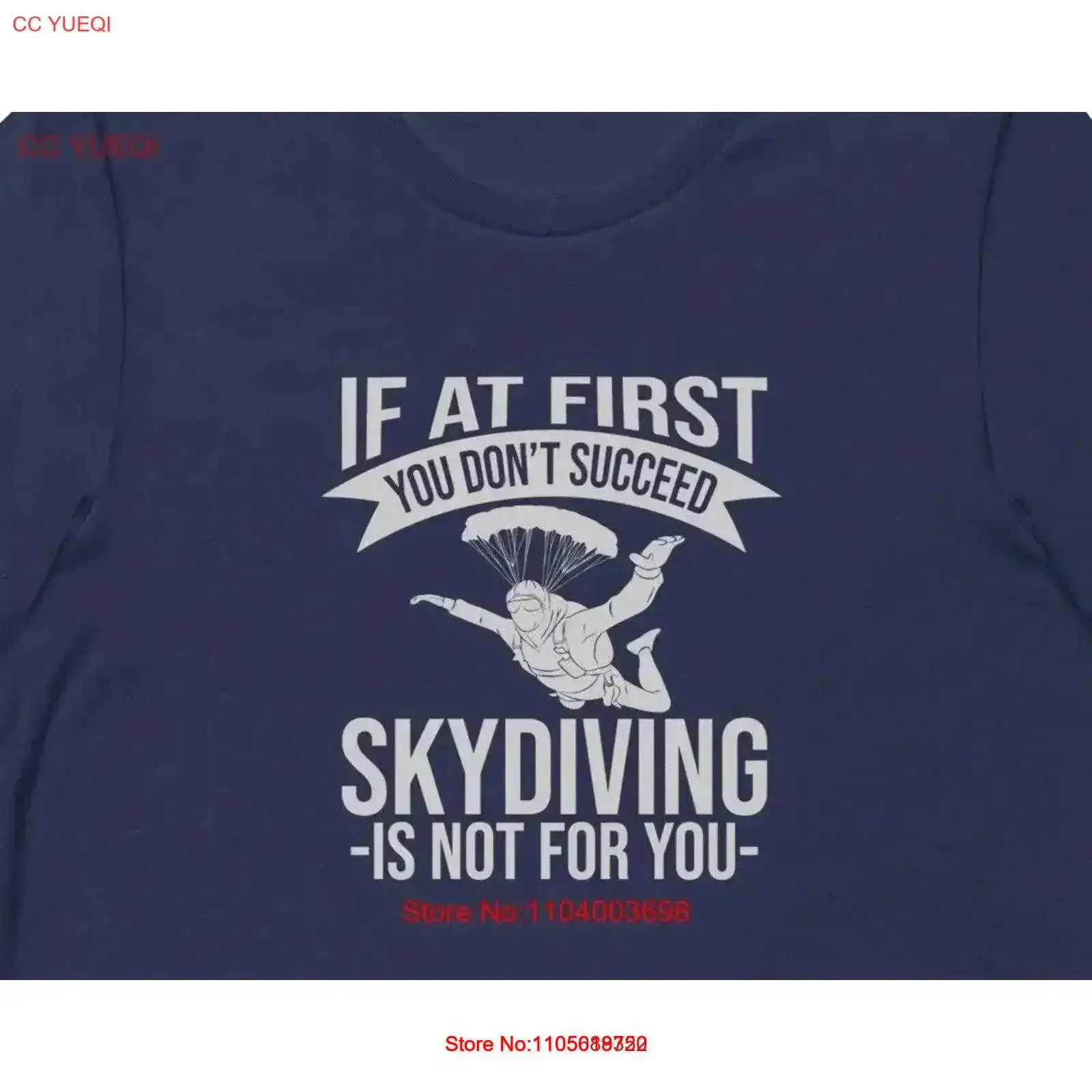 Funny Skydiving T Shirt If At First You Don't Succeed Is Not For vintage Washed Casual designer clothes Breathable vintage