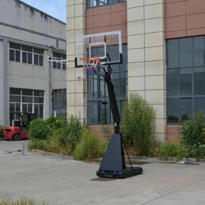 조절 가능한 휴대용 야외 농구대, 강화 유리 백보드 및 림 포함, PC 또는 농구 선수용