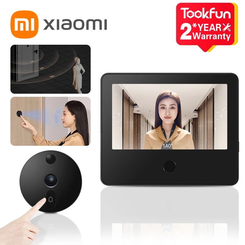 Xiaomi-timbre inteligente Cat\'s Eye 1S, videoportero con pantalla IPS de 5 pulgadas, cámara HD de 1080P, visión nocturna, WiFi, alarma por