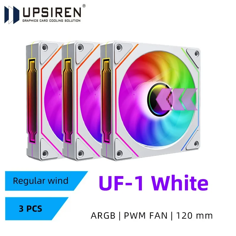 UPSIREN UF-1 PRISM 4 PRO Computerchassisventilator 12 cm ARGB 4-pins PWM Stille koelventilator 12 V Groot luchtvolume 45,2 CFM/600-1500 RPM