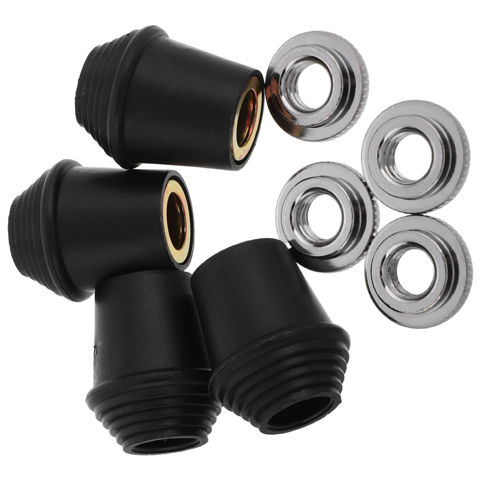 

4 Pcs Bass Drum Threaded Rubber Feet Locking Nuts Universal Leg Stand Durable Plastic Stable Support Drum Mounting Bracket Parts