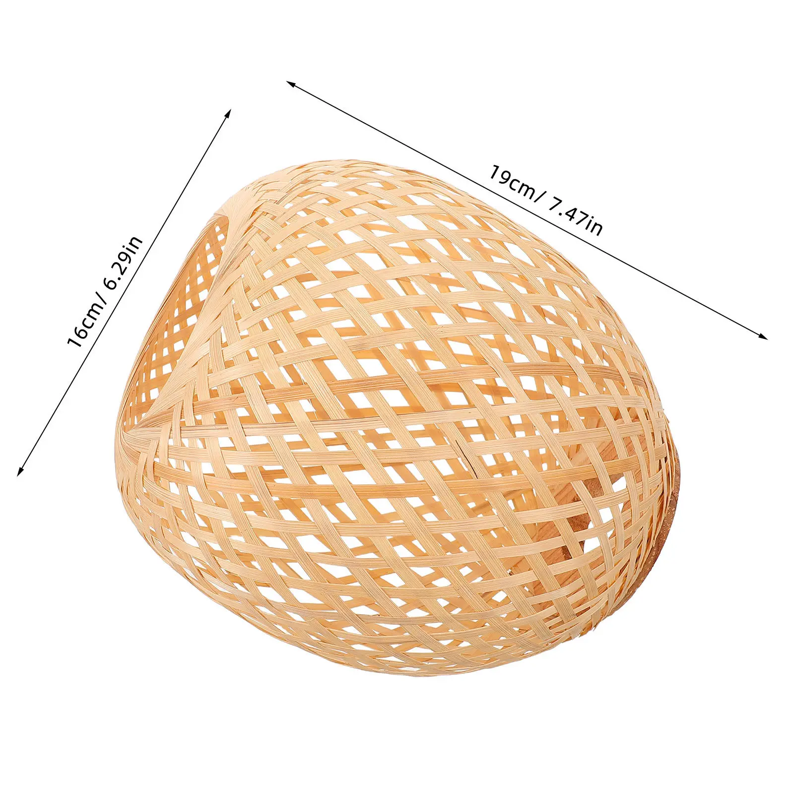 Woven Bamboo Lamp Shade Handmade Lightweight Vintage Style Pendant Light Cover for Dining Room Bedroom Balcony Ceiling Lighting
