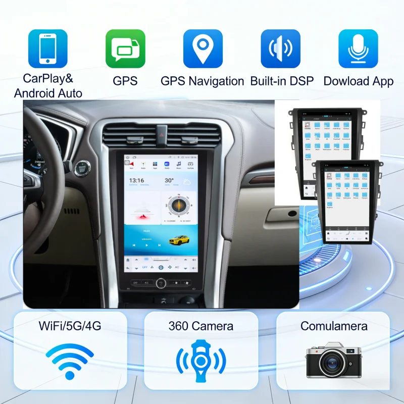 

12.1" Car Radio Android 15 Screen For Ford Fusion Mondeo MK5 2013-2019 Multimedia Video Player Carplay GPS Navigation Head Unit
