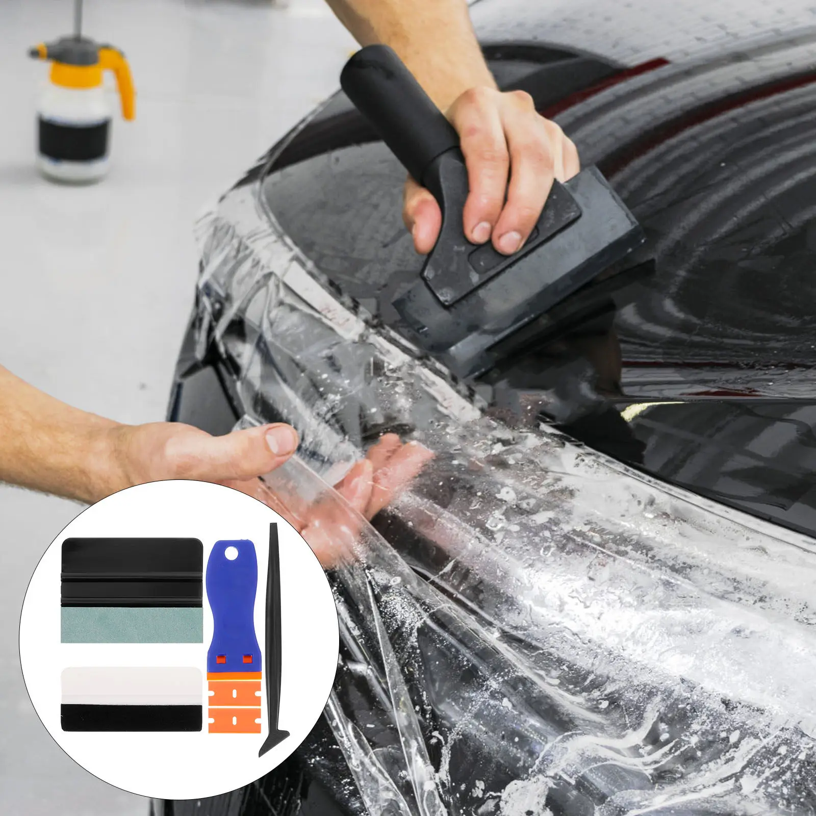 1Set Complete Wallpaper Smoother Kit for Automotive Color Change Film Wall Paper Application Tools Wallpaper Scraper Car Film