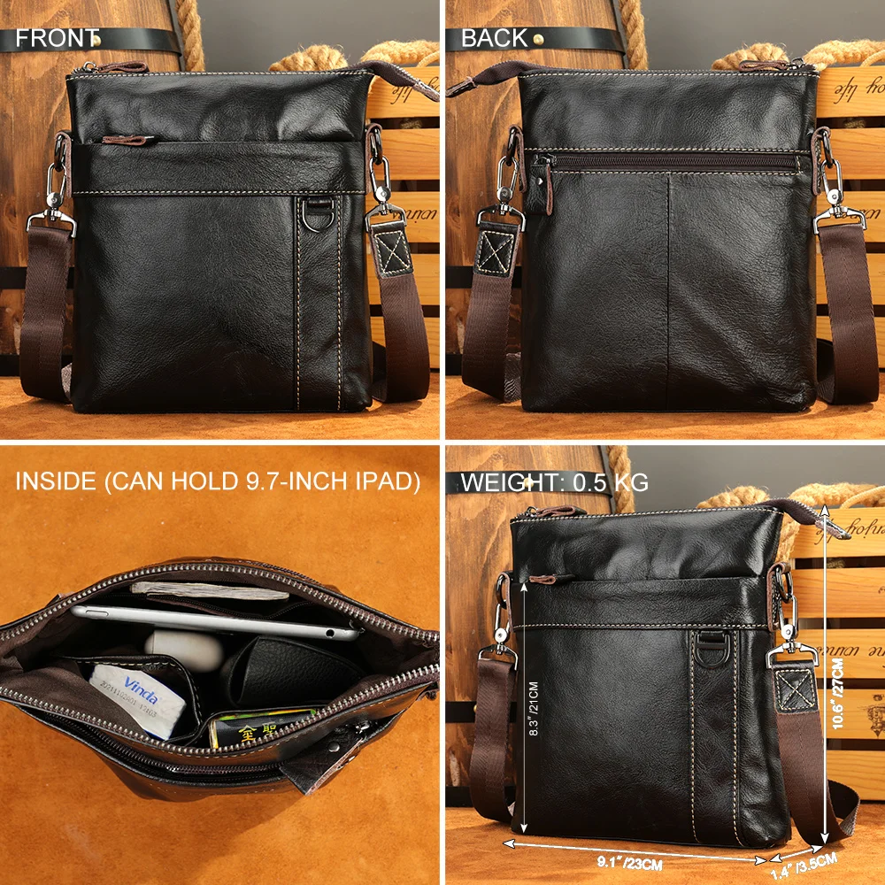 Imagem -05 - Bolsa de Couro Genuíno para Homens Pequenos Bolsas Crossbody Bolsa Masculina 9010