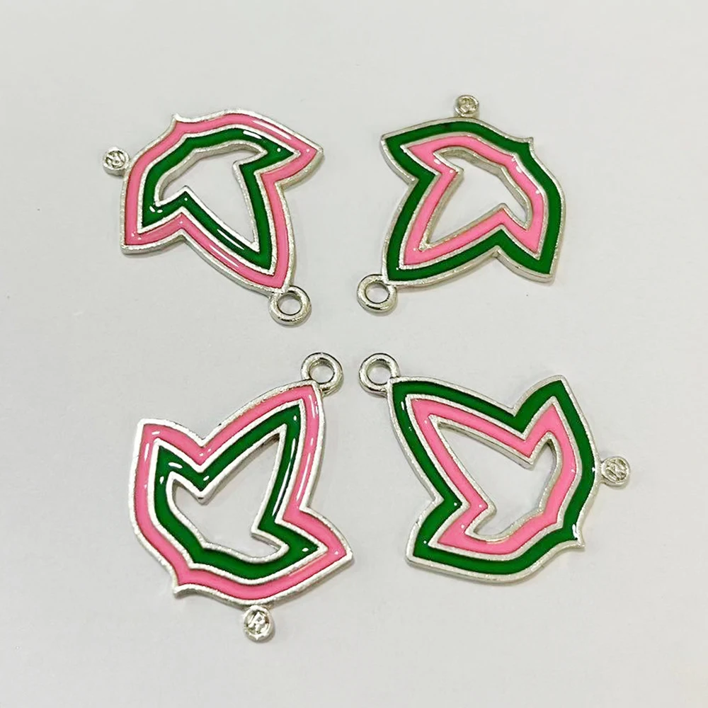 10pcs Pink & Green Sisters Jewelry Ivy Pendant