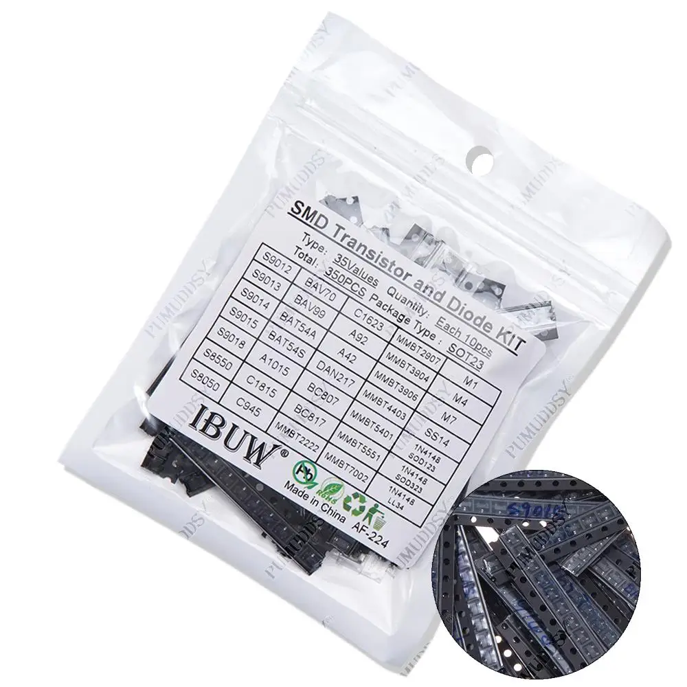 35values*10PCS=350PCS SMD SMT pumuddsy Transistor And Diode Assortment Kit