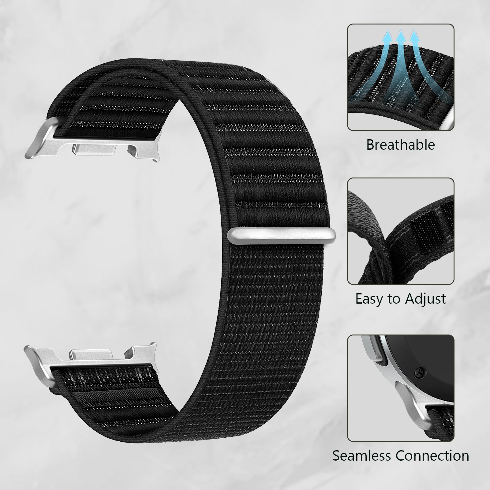 Нейлоновый ремешок с петлей для Samsung Galaxy watch 8/8 classic 46 мм 44 мм 40 мм Спортивный браслет ремень correa браслет Galaxy watch 8 Band