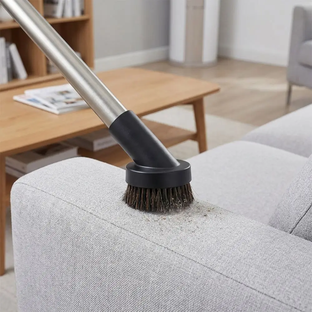 Replaceable 32mm Diameter Vacuum Cleaner Brush Soft Bristle Horsehair Dust Brush Head Floor Brush Attachment Cleaning Blinds