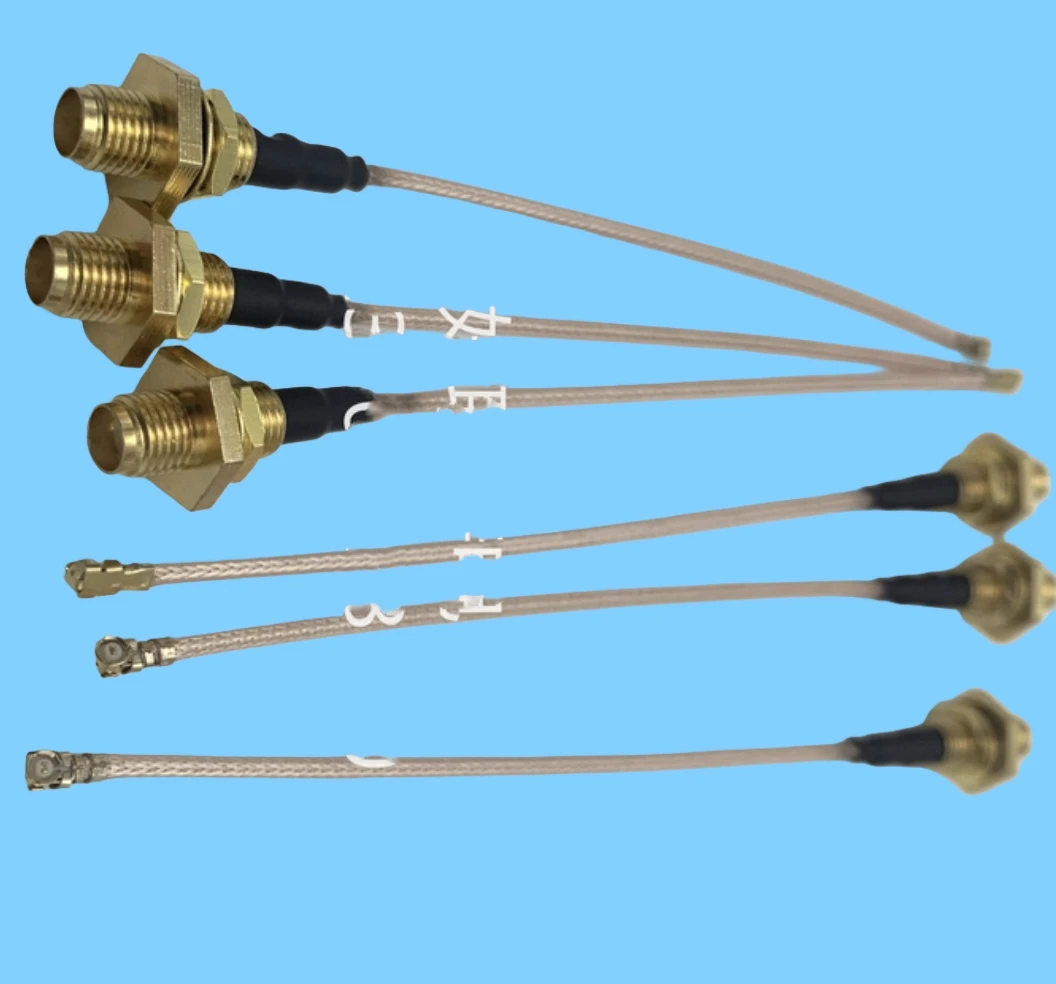 Front and rear teeth double thread SMA female to IPEX RF cable SMA-KY/IPX 1.13 wire wireless module antenna