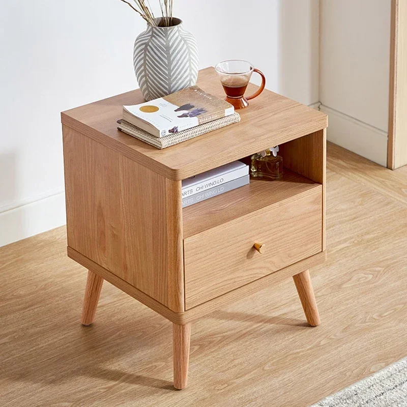 

bedside table Nightstands Solid Wood Storage Box Simple Aesthetic Bedside Table Minimalist Design Muebles Bedroom Furniture