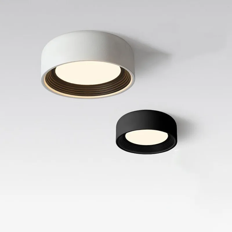 Modern LED Ceiling Light Dimmable Small Round Black White Aisle Lamp Indoor Dressing Balcony Hallway Corridor Ceiling Lamp