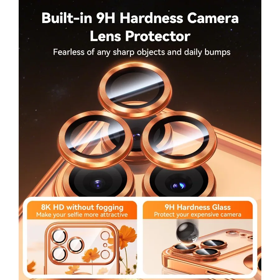 حافظة لهاتف iPhone 17 Pro Max مع واقي عدسة كاميرا كامل وحماية من السقوط العسكري المقاوم للصدمات