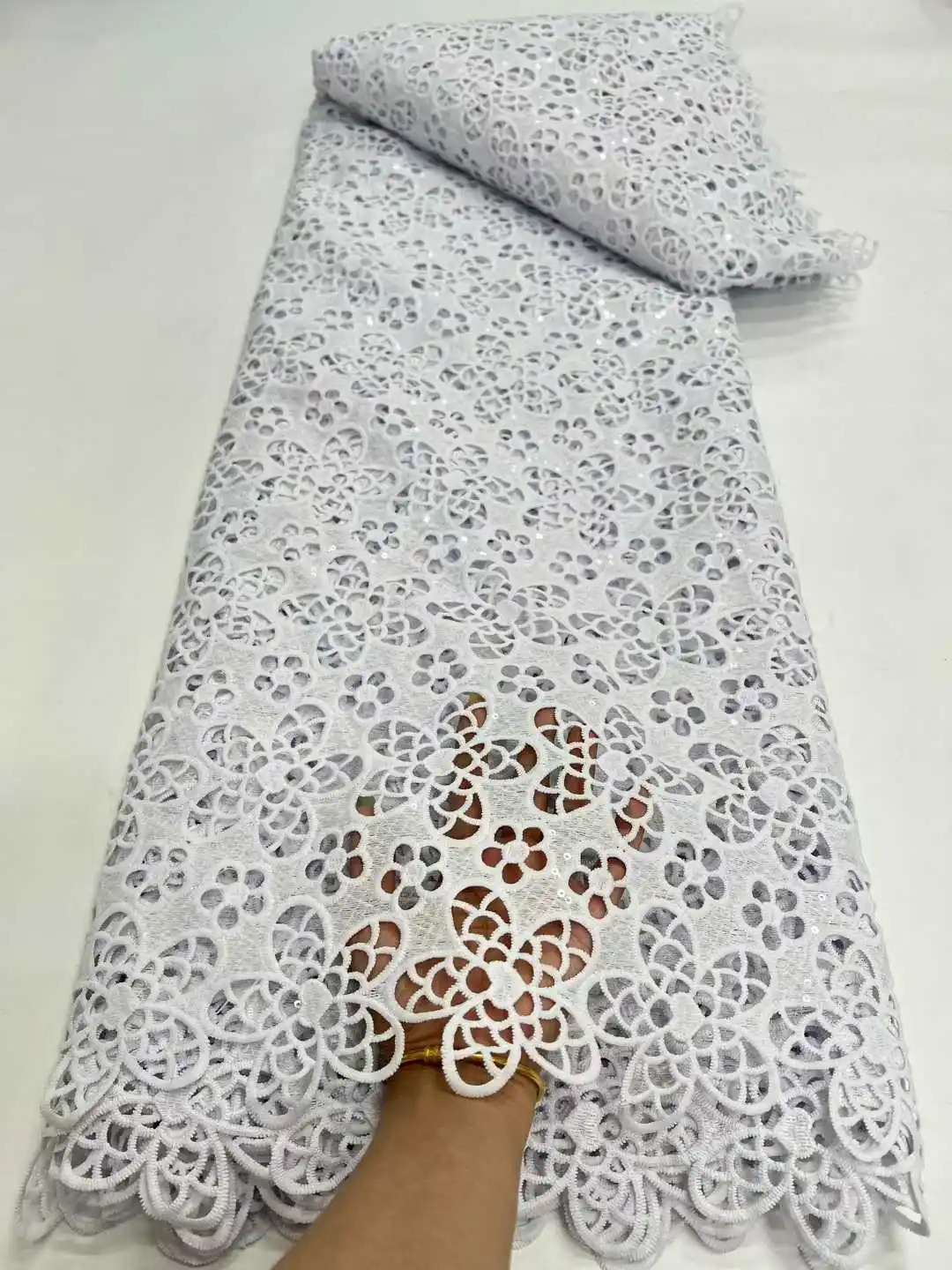 High Quality African French Tulle Lace Fabric Embroidery for Wedding Nigerian Bridal Groom Suit