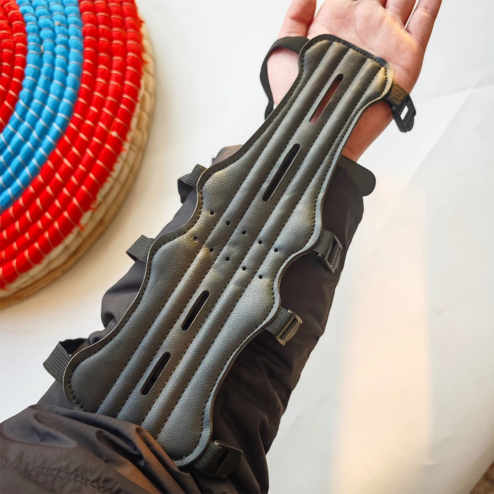 

Archery Leather Arm Guard Protection Forearm Safe Adjustable Bow Arrow Hunting Shooting Training Accessories Protector