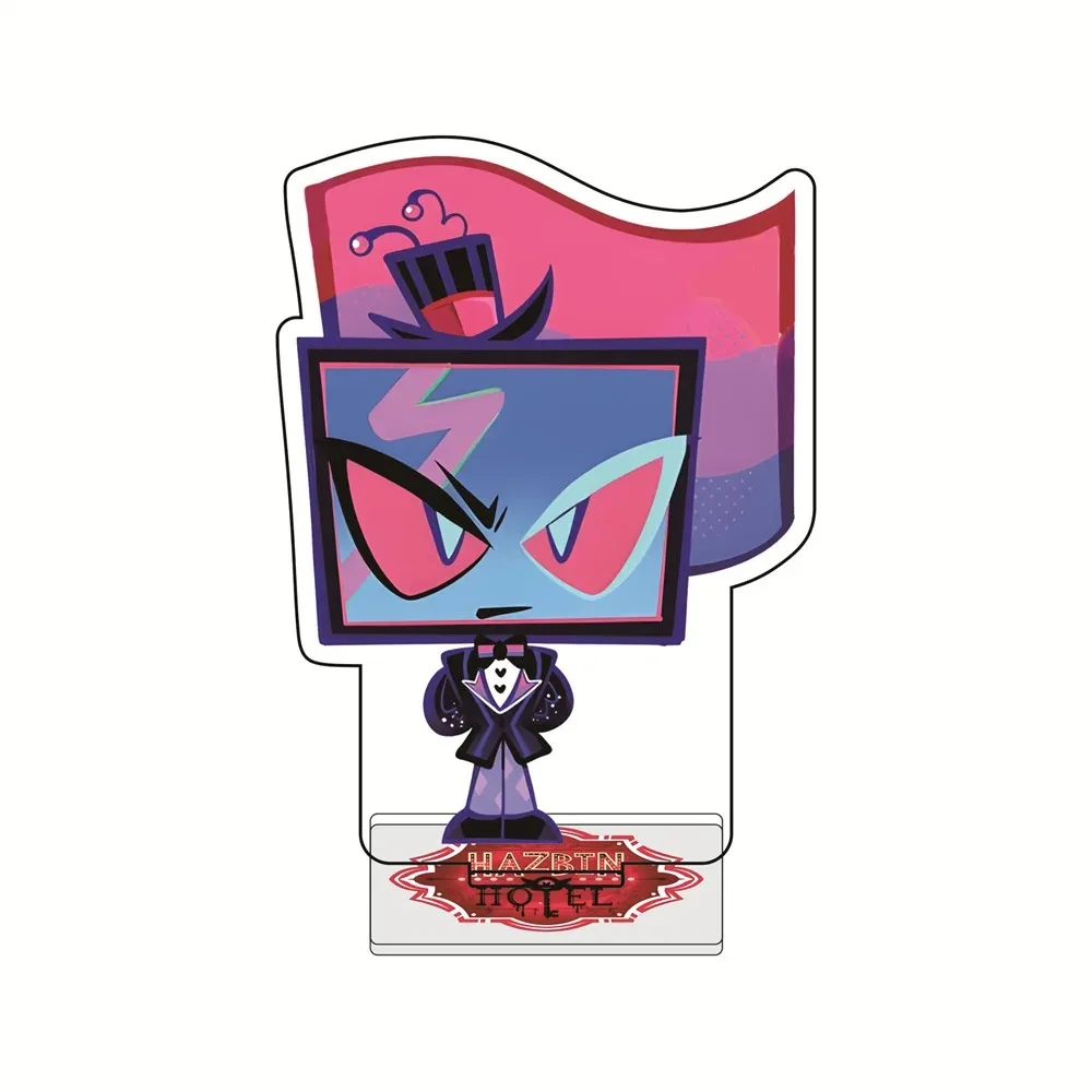 Hazbin Hotel Vox Cherri Alastor Angel Du 10CM Cute Anime Acrylic Stand Keychain Cosplay Character Model Desk Decor Collect Gifts