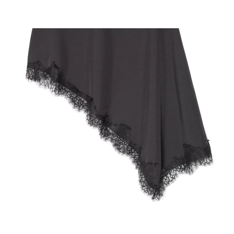 Frauen Asymmetrische Spitze Rock Herbst Neue Mittlere Taille Spitze Trim Seite Zipper Gemischt Mini Rock Dame Mode Kurze Röcke