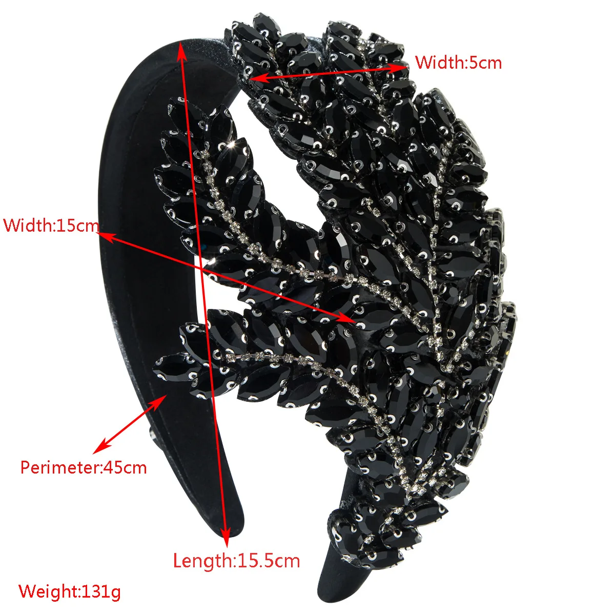 Korean Fashion Sponge Wide Headband Diamond Branches Shape Light Luxury Shiny Headband Gorgeous Temperament Celebrity Hair Acces