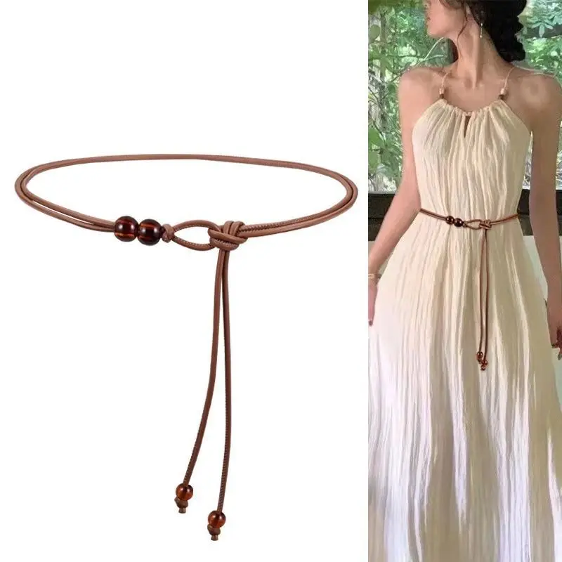 

Belt Women's New Chinese Waist Rope Retro Decoration with Dress Waist Chain Leather Rope Small Belt Women