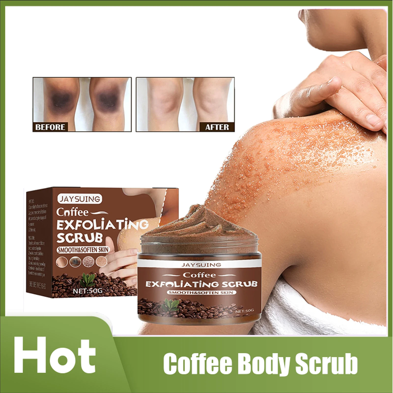 

Coffee Body Scrub Cream Brightening Underarm Melanin Fade Pigmentation Smoothing Remove Dead Skin Whitening Exfoliating Scrub