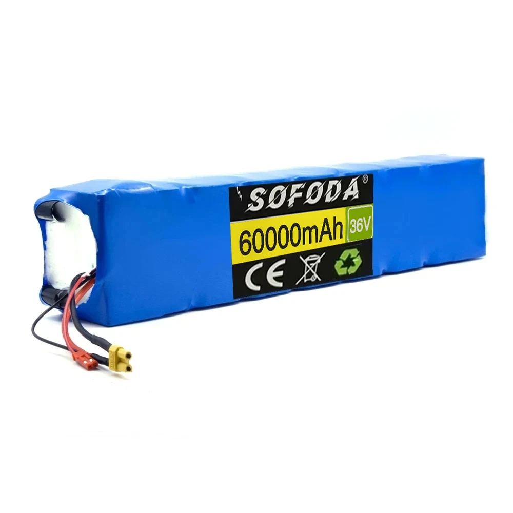 36V 60000mAh 10S3P 18650 Rechargeable Lithium Battery Pack for Xiaomi Mijia M365 36V 60Ah Scooter Electric Scooter BMS Board