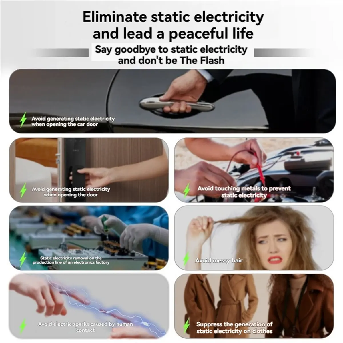 NEW Winter Wireless Anti-Static Silicone Bracelets Adjustable Strap Static Eliminator Body Eliminates Static Adults Kids B