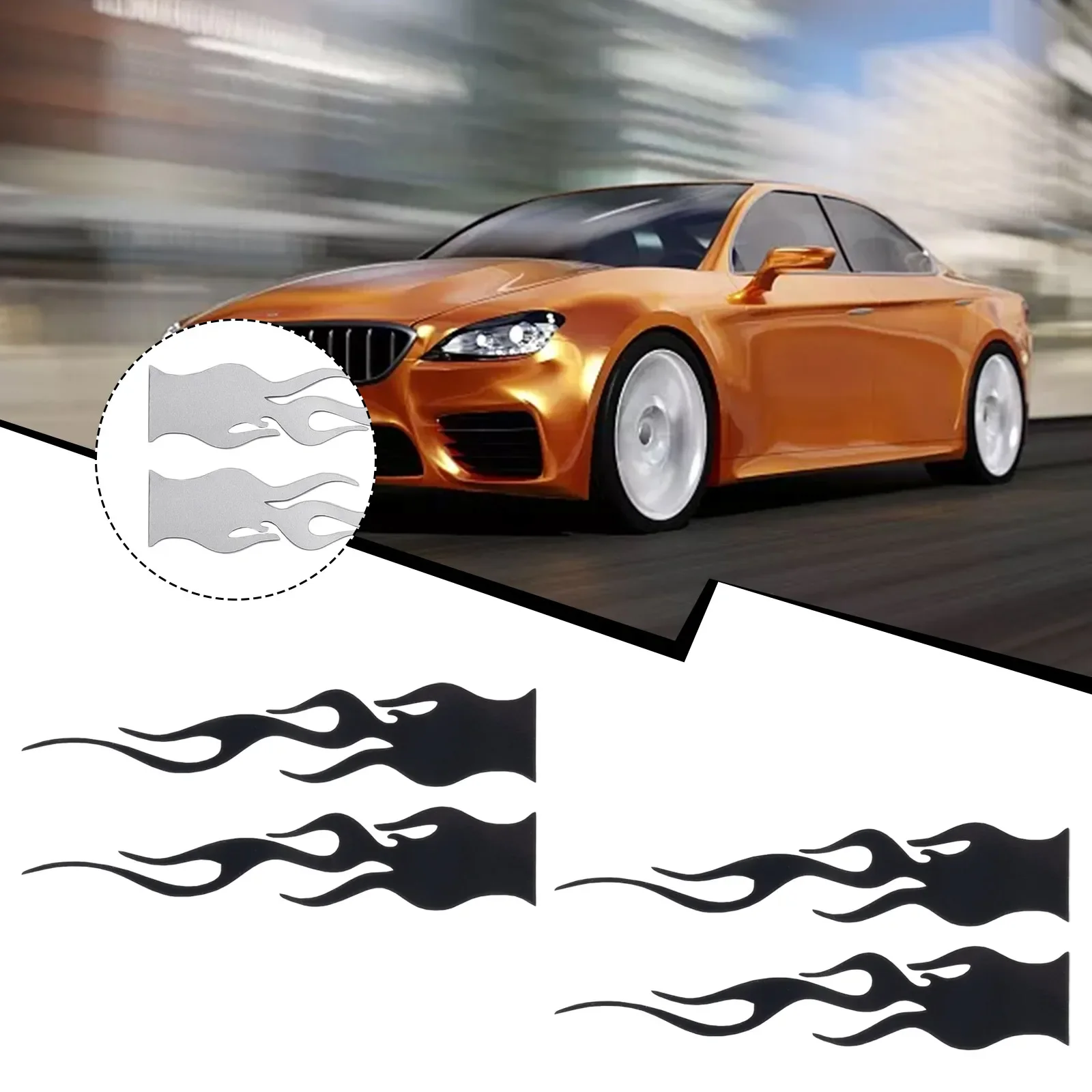 Flame Sticker Car Stickers Car Decoration 4 Pcs 5.9 \\\' \\\' Flame Waterproof Laptop Skateboard Decal Car Exterior Parts