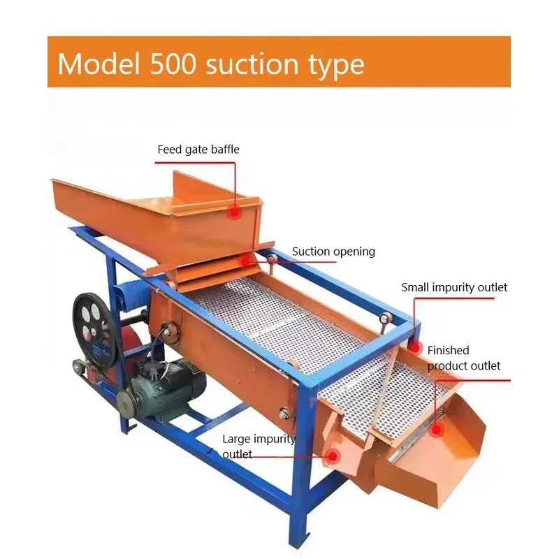Industrial Grain Screening Machine for Beans, Corn, Rice 3 Layer Vibrating Sieve Separator, High Capacity