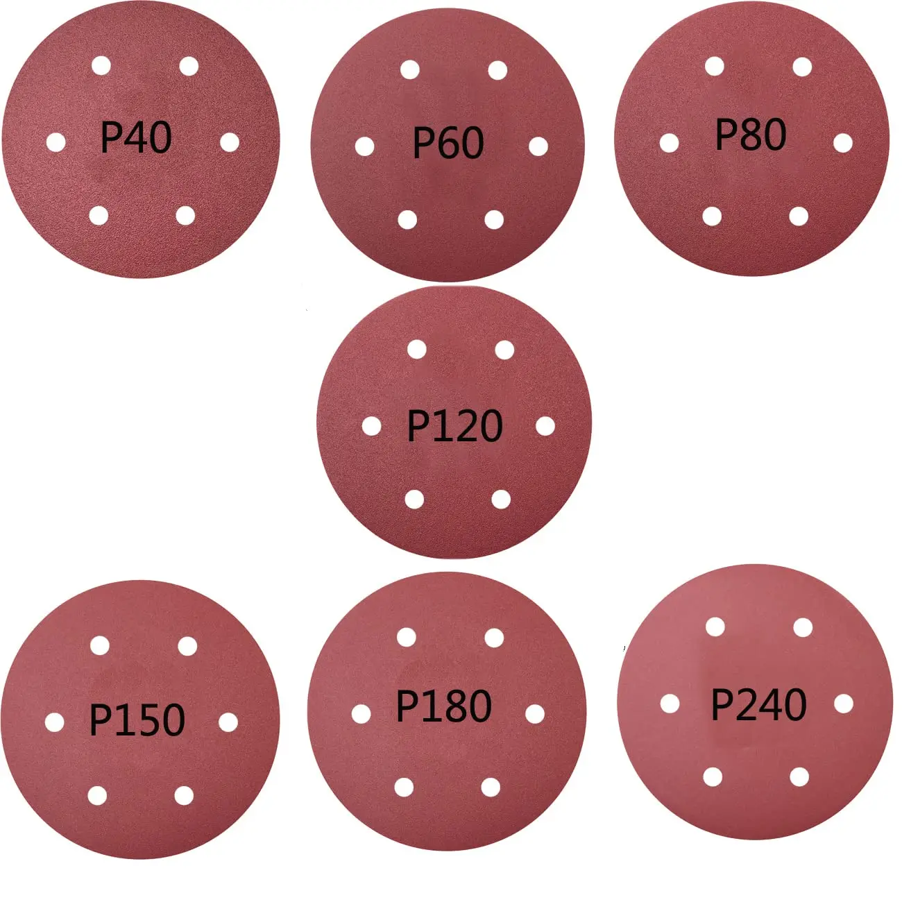 35 Stück 9 Zoll 6-Loch-Trockenbau Schleif scheiben Set 40-100 Körnungen Premium Klett-Aluminiumoxid-Schleif papier