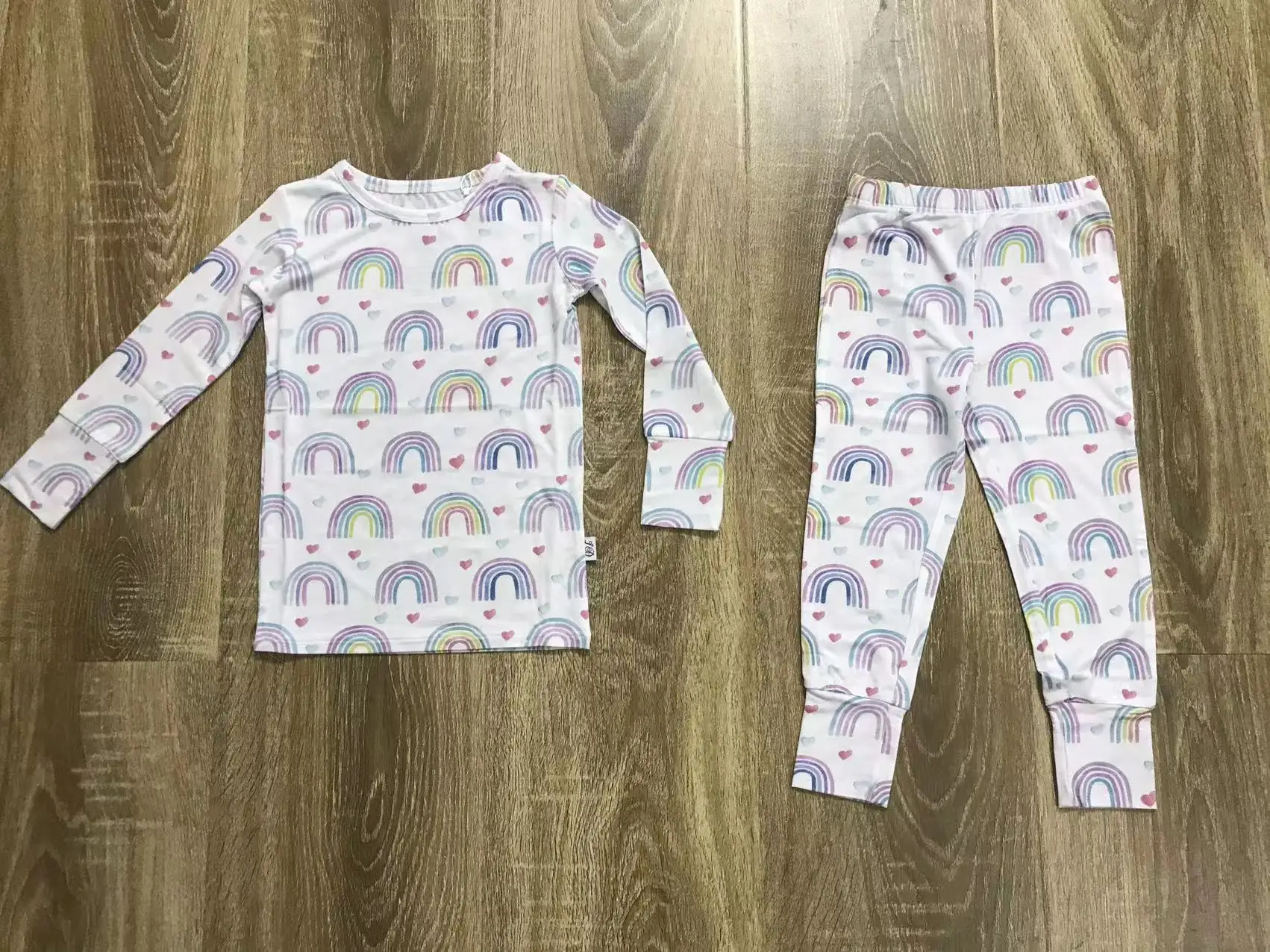 Custom Child Teenager / Teen Clothing Baby Sleeper 95% Bamboo  Viscose 5% Spandex  Two Piece Pajamas