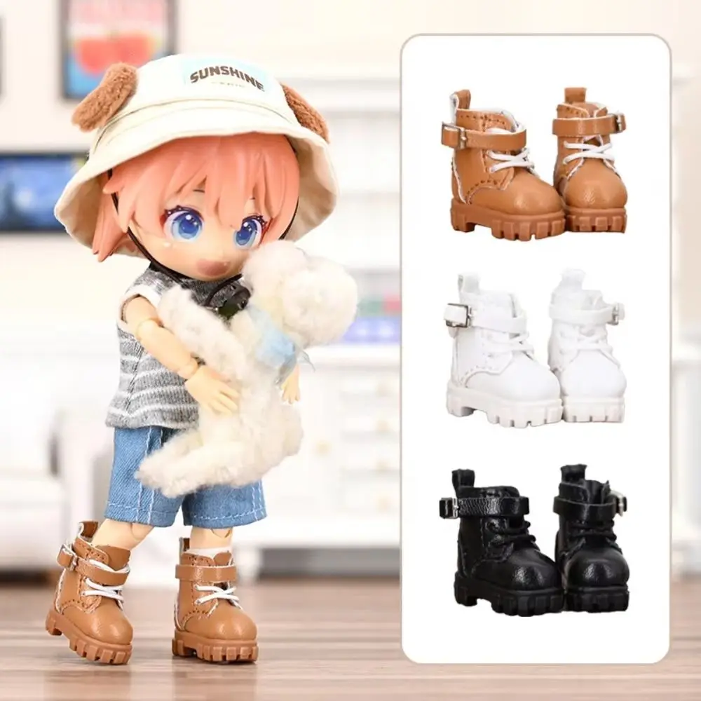 

DIY Toy Dress Up Ob11 Shoes Pretend Play Cute Outfit Doll Leather Boots Black Brown Casual Shoes Obitsu 11 Doll Shoes 1/12 Bjd