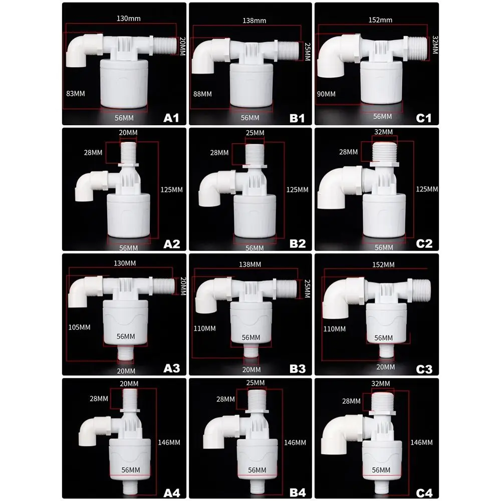 1Pcs Straight-Through Floating Ball Valve Male Thread 1/2" 3/4" 1" Water Level Control Valve Inside Plug-in Tank Valve