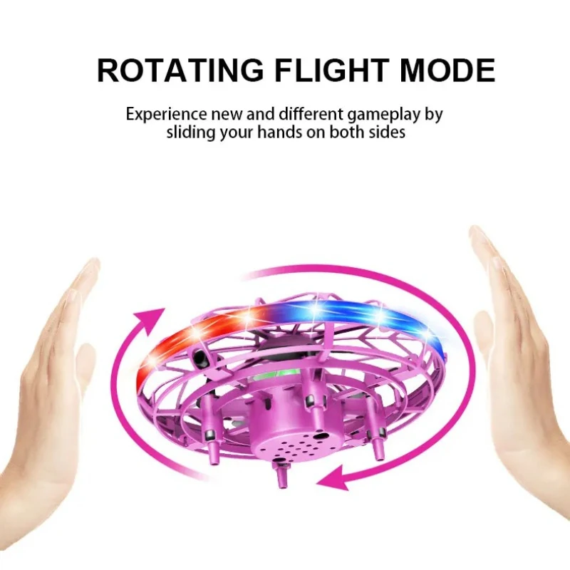 Pesawat induksi UFO, pesawat kendali jarak jauh, bola terbang, drone, gestur cerdas, piring terbang melayang, mainan anak laki-laki